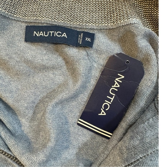 NWT Nautica Men’s 2XL Big & Tall Quarter-Zip Pullover Sweater – Blue - Picture 5 of 7